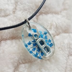 Floral Initial Necklace, Handcrafted NWOT